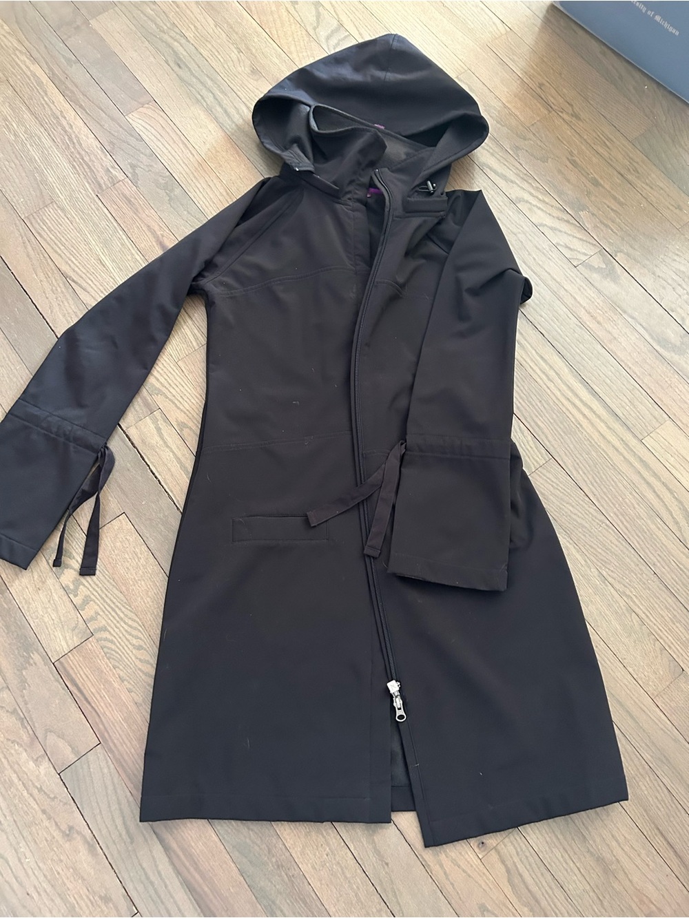 Zobha Black Hooded Trench Coat